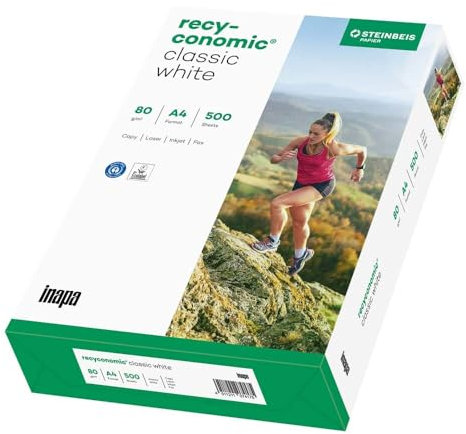 Kopierpapier recyconomic®classic white, A4, weiß, Recycling, 80 g/qm, 70er Weiße, 2500 Stück