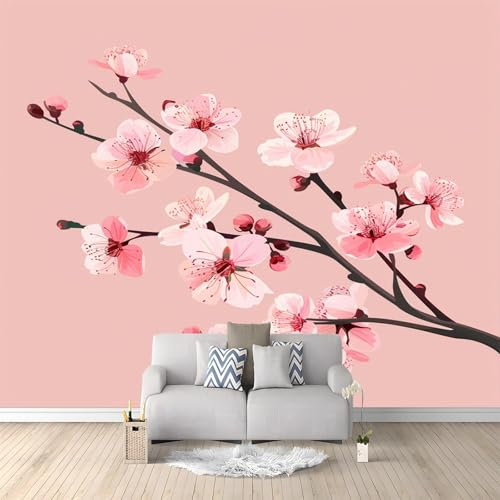 Semplice Fiore Di Pesco Floreale Carta Da Parati 3d Fotomurale Rosa Murali Per Soggiorno Divano Tv Hotel A Tema Corridoio Di Lusso Sfondo Dipinto Murale 200x140 cm