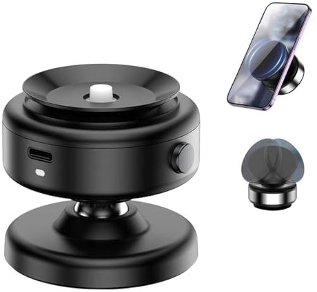 360 Rotatable Car Magnetic Phone Holder,Car Electric Suction Cup Vacuum Magnetic Phone Holder,Electric Magnetics Suction Cars Phones Mount, Vacuum Adsorption Magnetics Cell Phones Holder (Black)