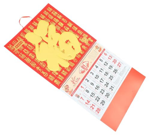 LALAFINA Hängekalender Jahr Des Drachen Wandkalender Mondkalender Kalender Zum Jahr Des Drachen Filigraner Wandkalender Hängender Kalenderdekor Neujahrskalender Jahreskalender Heimkalender
