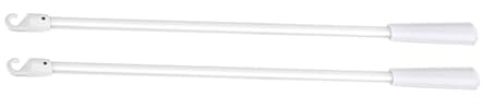 Hkfgdjdl Confezione da 2 bacchette in fibra di vetro per tende, 30 cm, asta per tende in fibra di vetro, colore bianco, accessori per tende con gancio e impugnatura