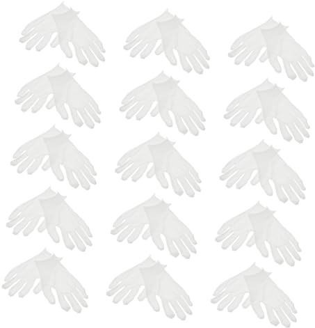 Healvian 15 paia Guanti in Bianco Idratanti per Mani Secche Morbidi e Traspiranti per Notturno Intensiva e Protezione