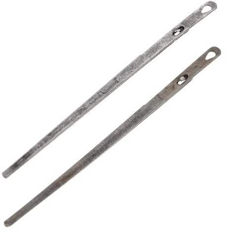 FONDOTIN Agujas Para Coser Cuero Kit 2 Piezas Aguja Metálica Doble Agujero Acero Resistente Para Artesanía Cuero Entusiastas Reparaciones Manuales