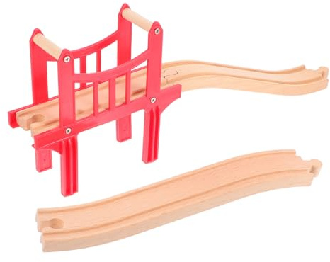 SUPVOX Ponti Ferroviari in Legno Connettori Per Attività Da Tavolo Adattatori Per Binari Ferroviari Espandibili in Legno Di Supporto Di Adattatori
