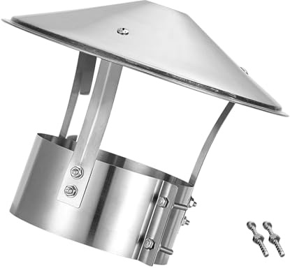 Chapeau de Cheminée, 75-310mm en Acier Inoxydable, Chapeau de Pluie de Toit,Couverture de Cheminée, Couvercle de Trou de Cheminée Chapeau de Pluie de Toit Chapeau(220mm (8.66in))