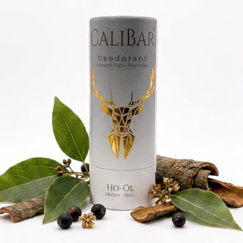 Calibar Deodorant-Stick - Natürliche Inhaltsstoffe, Ohne Aluminium, Ohne Natron, Vegan, Mineral-Aktiv-Komplex, Krümelfrei, Hitzestabil (50g) (Ho-Öl)