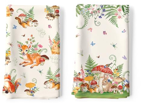 Arquiel Pilze diskhanddukar 100 % bomull set om 48 x 70 cm