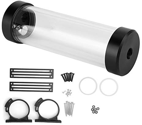 Réservoir d'eau d'ordinateur Réservoir refroidi à l'eau Système de refroidissement PC Couvercle POM cylindrique à 3 trous Antimousse intégré pour système de refroidissement par