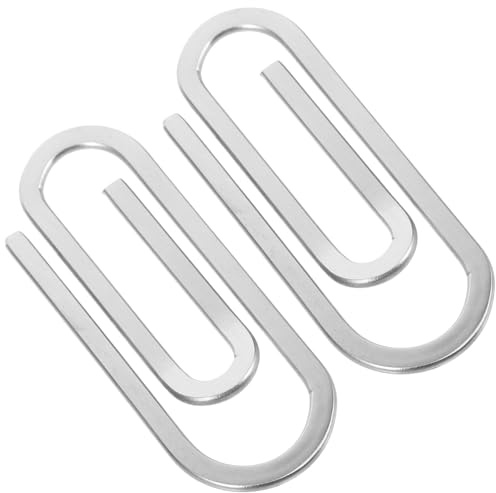 Pinzas para Billetes de Acero Inoxidable Plata 2 Piezas | Forma de Clip de Papel, Diseño Simple y Compacto, para Hombres y Mujeres