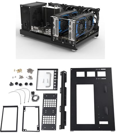 Wakects Caja de PC para Juegos DIY ATX M ATX ITX, Marco Abierto Compatible con Refrigeración por Agua 360 2 Bahías HDD GPU de 256 Mm para Computadoras con Ventiladores de 3 X 12 Cm