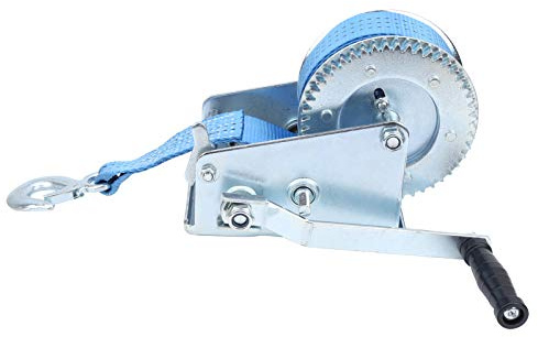 Omquot Verricello manuale con cinghie con cricchetto liscio, resistente all'usura e facile da usare, per yacht, acciaio al carbonio + poliestere, come mostrato nell'immagine