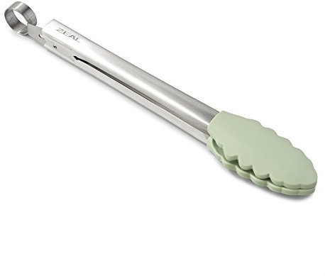 Zeal Silicone Non-Stick Kitchen Tongs with Stainless Steel Handle (26cm) -Sage Green, 26 cm