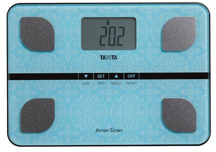 TANITA BC-732 Family Körperanalysewaage Kompaktes Glasdesign Hellblau Paisley