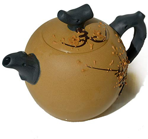 YXHUPOT Tetera de 9 oz chino Yi Xing Zisha arcilla amarilla infusor para floración de té suelto