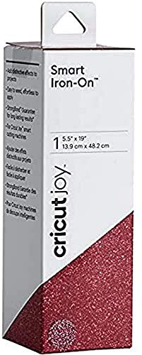 Cricut Joy Smart Glitter Iron On | Pink | 48 cm (19 ft) | Heat Transfer Vinyl Roll (HTV) | for use with Cricut Joy