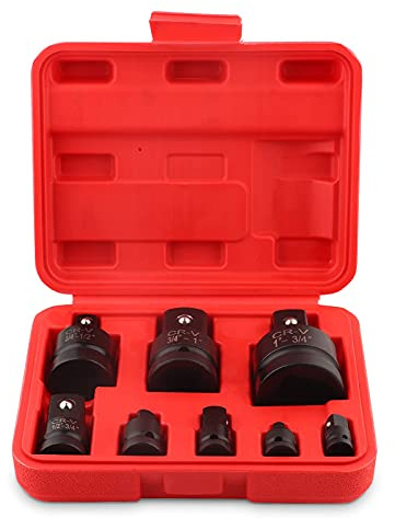 8tlg Kraft-Adapter Set, Impact Socket Set Steckschlüssel-Adapter-Set Schlagschrauber-Konverter-Reduzieradapter Adapter Konverter Set 1/4 Zoll, 3/8 Zoll, 1/2 Zoll, 3/4 Zoll, 1 Zoll
