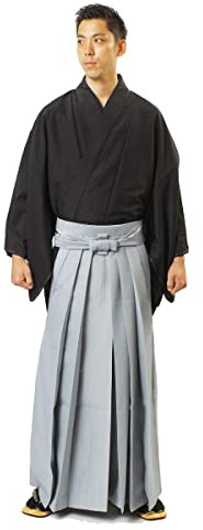 Fuuka Japanese Kimono Men Hakama Umanori (Grey, LL)