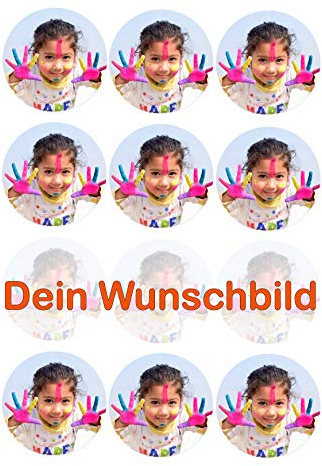12 Muffinaufleger ca. 6 cm zum selbst ausschneiden mit Wunschbild, Cupcakes Muffinsbild Geburtstag Fondant 0215W