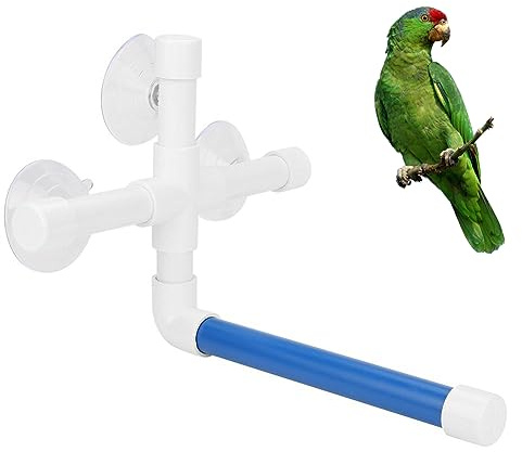 YYRL Parrot dusch abborre sugkopp plastslang djur fågel papegoja leksak stående plattform duschstång försörjningsbad