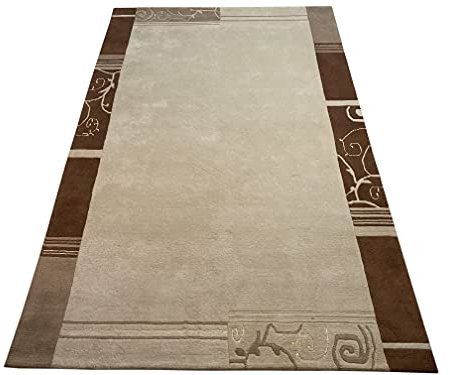 wawa Indo Nepal Handgeknüpft Teppich Beige Braun 100% Wolle Hochwertiger Orientteppich (200 x 300 cm)