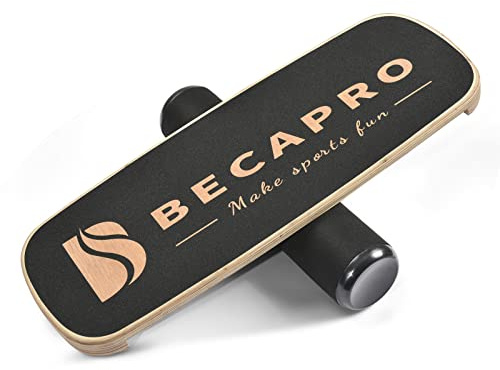 BECAPRO Balance Board Trainer, Wooden Balance Board with Adjustable Stoppers -3 Different Distance Options-Balance Exercise Equipment for Fitness Work
