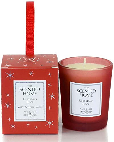 Ashleigh and Burwood Scented Candle Votive - Frosted Glass - Christmas Spice (70g)