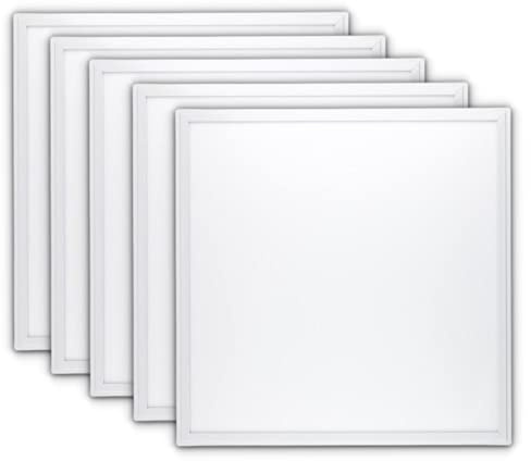 CLAR - Panel LED 60x60 40W, Driver Lifud 3 Años, Placas Desmontables, Falso Techo, Luz Fría (Pack 5)
