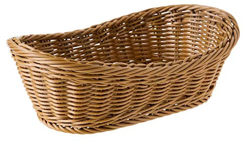 Gkhowiu Oval Wicker Woven Storage Basket, 11 Inch Bread & Fruit Basket for Table Top & Bathroom