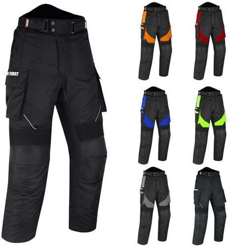 PROFIRST Motorbike Waterproof Trouser Motorcycle Protective Pant Motorcycle Armored Trouser for Men| Length 32 Inch (L, Black)
