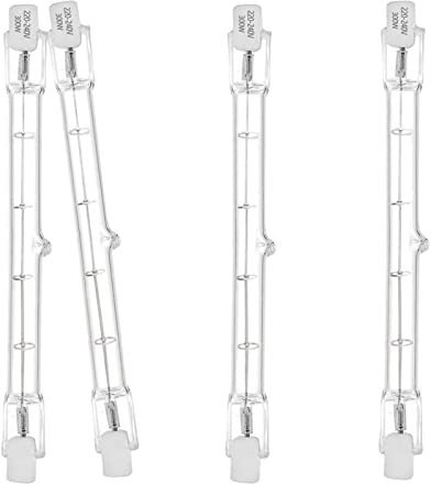 YuZhou 4 Pcs 10x118mm J118 R7s Linear Halogen Floodlight Tungsten 300W Double Ended Floodlight Bulbs Tungsten Halogen Bulb Dimmable Security Light Bulb Halogen Lamp Bulb Diall Liner Lamps