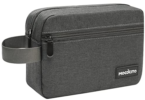 Unisex Small Travel Toiletry Bag - Hanging Toiletries Cosmetic Organizer Bag - Gray