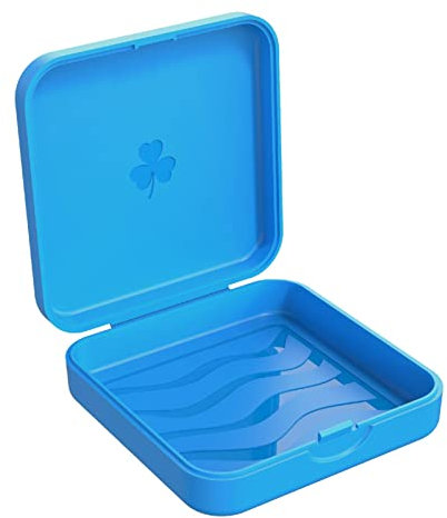 Caja para pinzas dentadas Dento Box para carril (también para raíl de ascensor, raíl crujido), 1 unidades KFO Box (azul).