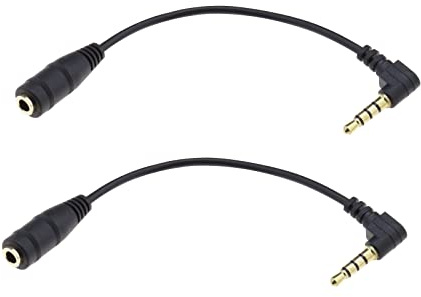 2PCS 3.5mm TRS to TRRS Converter Cable Microphone Audio Adapter Wire Connector for Mobile Phone Tablet Recording Pen DSLR Camera Microphone 13cm