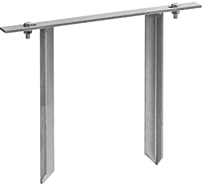 Dehner Bodenanker für Rosenbogen, dunkelgrau, 30 x 38 x 2.5 cm | frostbeständig, feuerverzinktes und galvanisiertes Metall