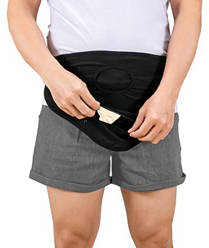 Stomagurt Schwarz | Stomabeutel | Stomabeutel Abdeckung für Damen & Herren | Kolostomiebeutel | Stomabeutel für Sport & Schwimmen | Innentasche zum Halten des Stomabeutels | Stomabebedarf - XL