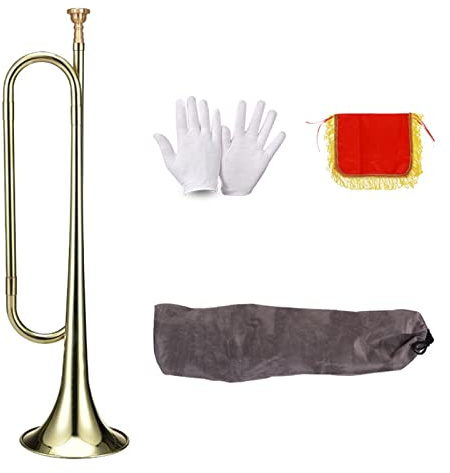 Bugle Call Trompete Anfänger Messing C Signalhorn Ruf Vergoldetes Silber Trompete Kavallerie Horn Mit Mundstück Musikinstrument Bugle (Color : 01)