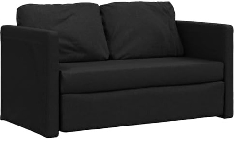 vidaXL Golvbäddsoffa 2-i-1 svart 112x174x55 cm tyg