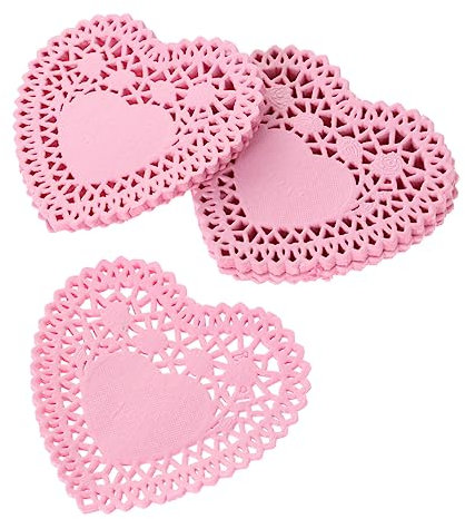 BRIGHTFUFU 250stücke Kuchenspitzenpapier Papierdeckchen Hohle Herzdeckchen Für Lebensmittel Spitzendeckchen Deckchen Für Hochzeit Und Party