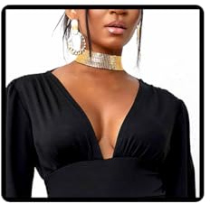 Dishowme Pailletten Choker Halskette breite Metall Pailletten Halsband Hip-Hop Punk Halskette Schmuck für Frauen Mädchen (Gold)