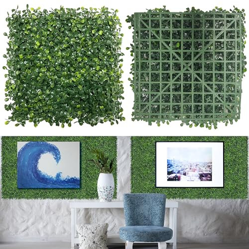 Paistao Artificial Grass Wall Panels, 10x10 (24 Pcs), Faux Boxwood Panels for Indoor/Outdoor Walls, Garden Decor