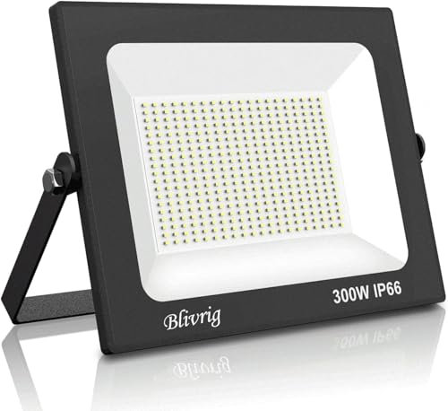 Blivrig 500W Spot LED Extérieur Blanc Froid 6000K, 50000LM Projecteur led Exterieur IP66 Imperméable, Eclairage LED, pour Terrasse, Patio, Chemins, Stades, Usines, Parking, Garage, Jardi