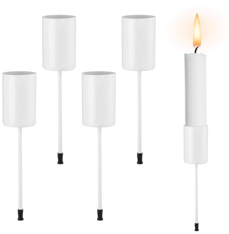 GWHOLE 4 stycken ljushållare adventskrans-set, ljusstake adventskrans, blockljus adventskrans, ljusstake, stavljushållare, adventskrans, ljusstake, ljusstake, ljusstake, ljusstake, vit