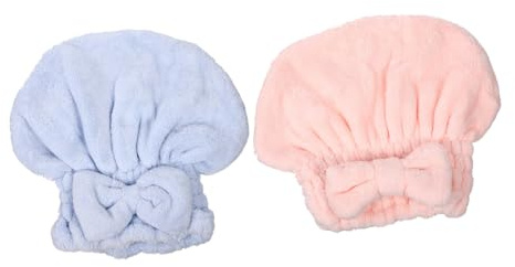 Mikinona 2stücke Schnell Trocknendes Haarhandtuch Aus Korallenfleece Haarwickelhut Fürs Bad Pack Saugfähiger Haarwickel Für Mädchen Zum Trocknen Duschen
