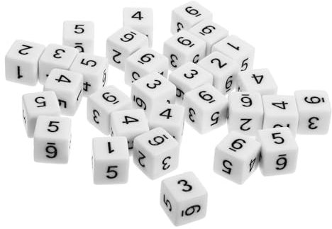 DRESSOOS 30stücke Spielwürfel Farbige Würfelset Acrylwürfel Tragbar Für Brettspiel Party Würfelspiel Ersatz