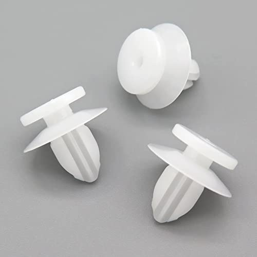 VVO Fasteners- White Plastic Side Skirt, Sill Moulding Cover Trim Clips for Mitsubishi Lancer Evo X, (Pack of 10)