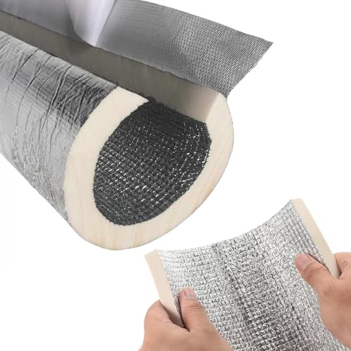 LRHELPBNR Selbstklebend Schlauch Rohrisolierung, Rohrdämmung Isolierrohr Mit Aluminiumfolie Kautschuk Weiß Schlauch Rohrisolierung Für Schutzschlauch Heizungsroh(L 1m-76mm/3in-20mm)