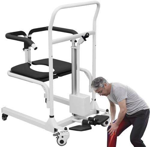 STRTG Tragbarer Patientenlift-Rollstuhl Für Zu Hause, Elektrischer Patientenlift-Transferstuhl, Transferlift Für Behinderte, Badezimmer-Duschstuhl Für Senioren