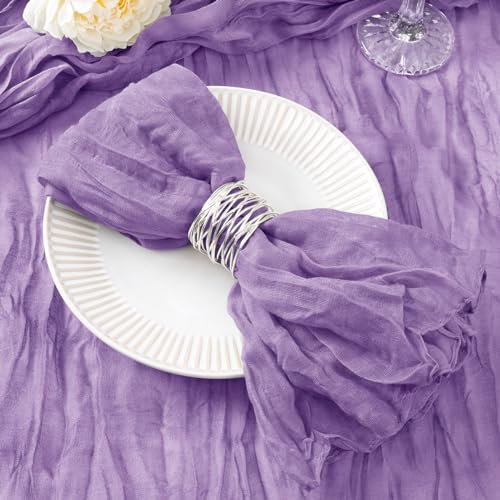 DeZerlor Juego de 50 servilletas de tela de gasa color morado lavanda para otoño, Acción de Gracias, juego de 50 servilletas de mesa de cena a granel de 21 x 21 pulgadas para Acción de Gracias, boda