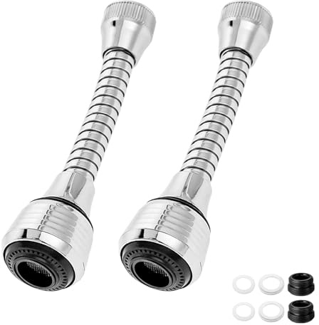 2Pcs Kitchen Faucet Extender Universal Faucet Spray Head 360° Swivel Adjustable Nozzle Spout for Home Sink Bathroom Kitchen Tap Nozzle Filter Adapter Accessories