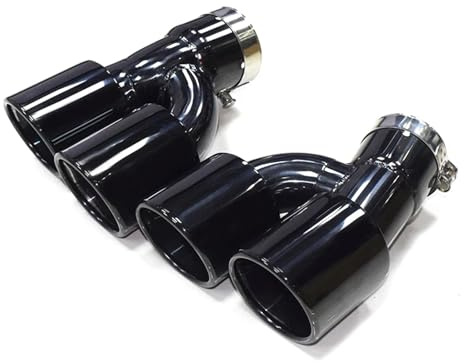 Endrohrblenden Für 5 Series 525i 530i 540i G30 G31 2018-2023 Quadratisches Auspuffrohr-Spitzen-Upgrade Für M5 Quad-Schalldämpfer-Auspuffsysteme Auto Auspuffblende(Schwarz)